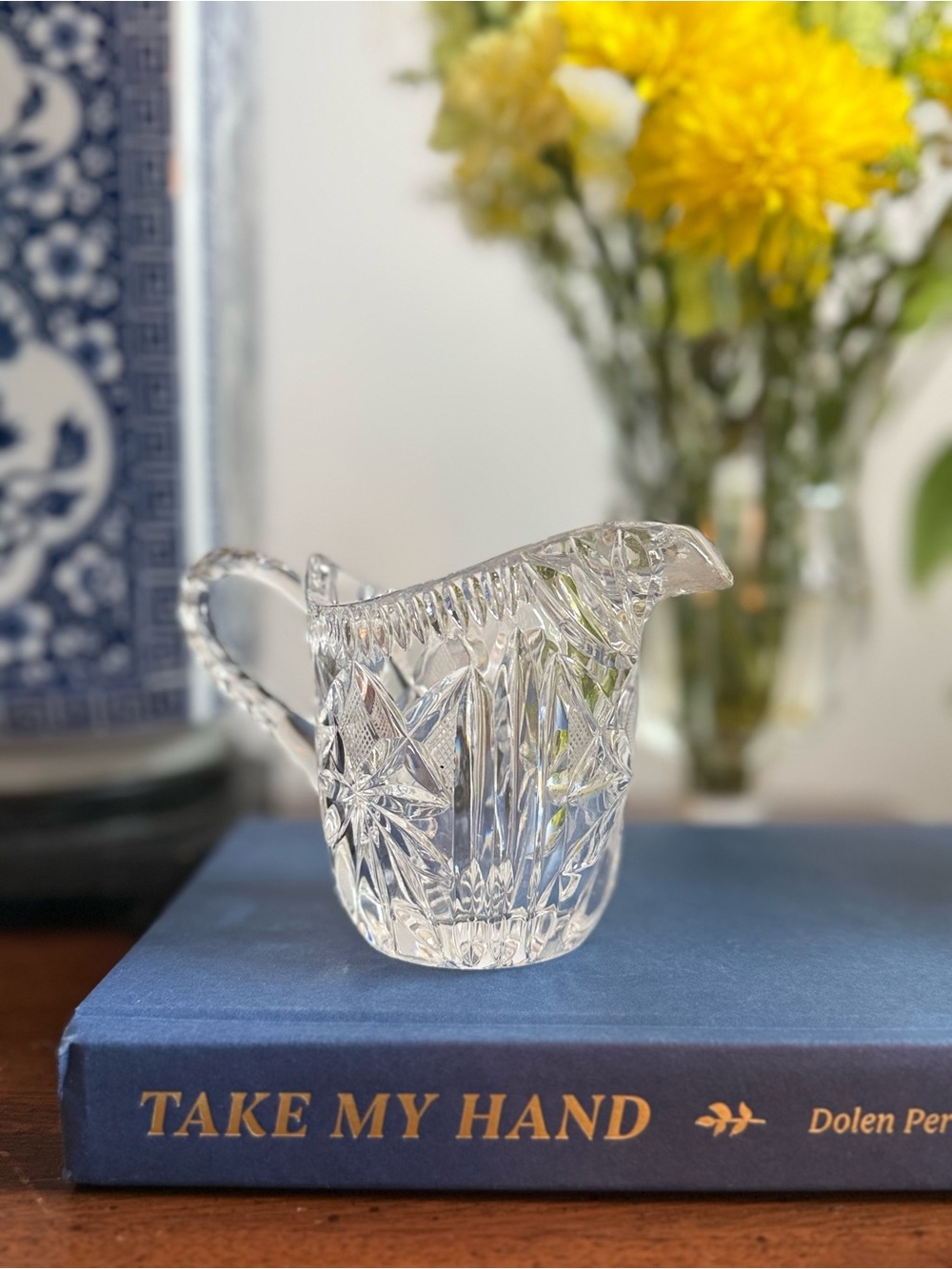 Cut Crystal Creamer Pitcher - Clear